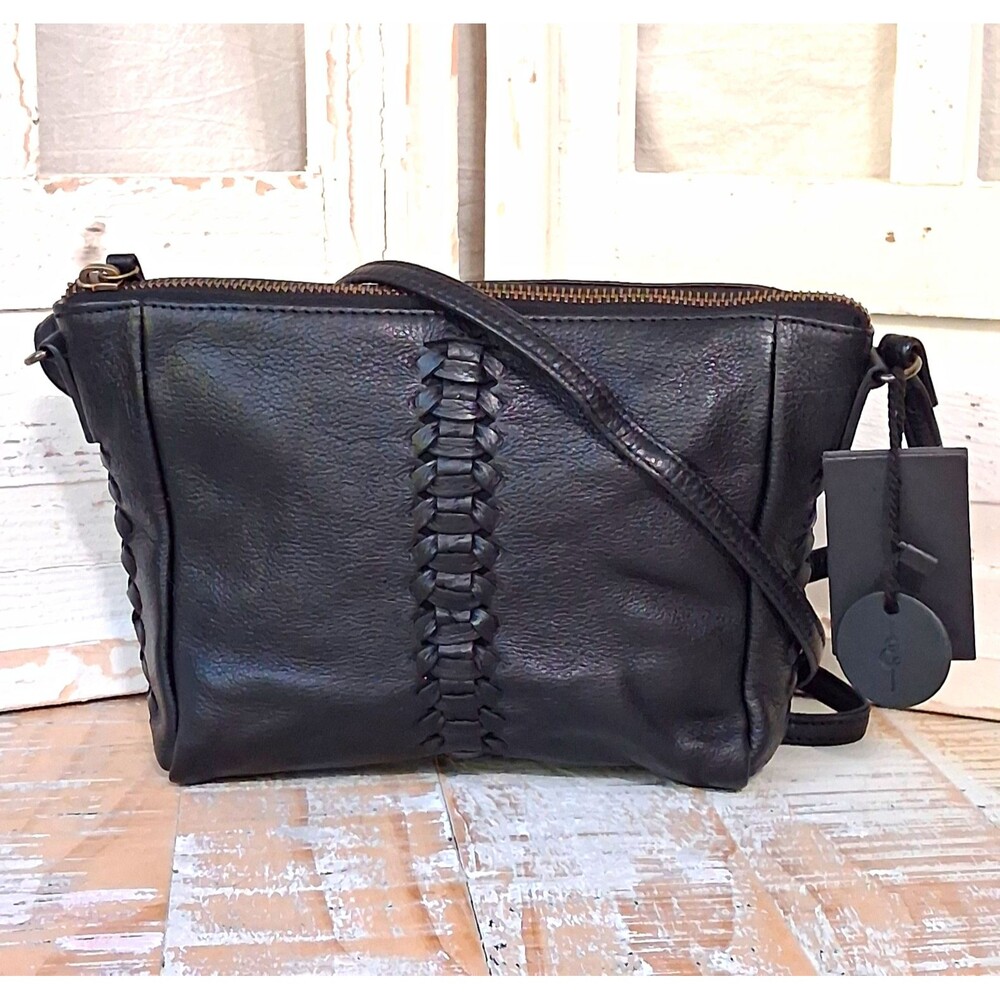 NWT Day & Mood Eve Leather Crossbody. Chic Anthropologie Boho w/ Whipstitch